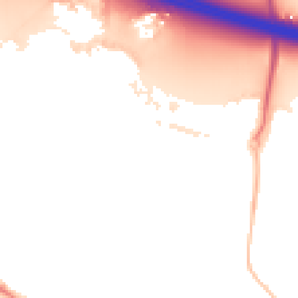 Night-time road noise heatmap for RG41 1AJ