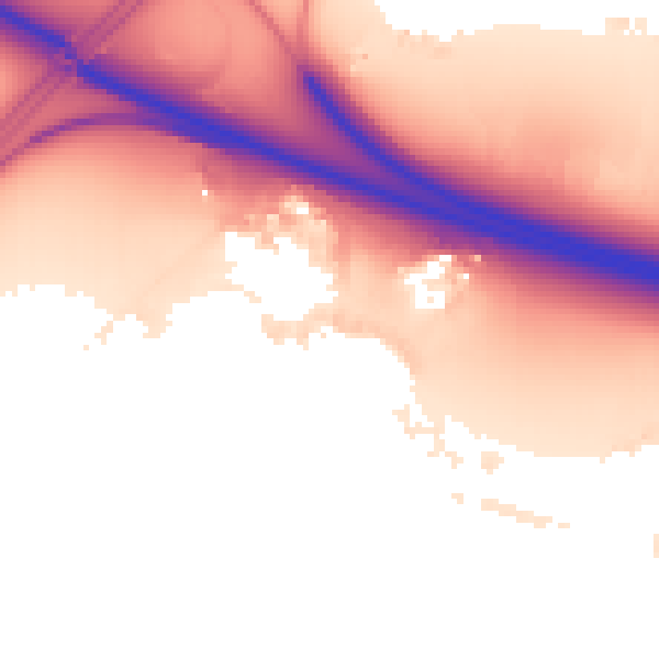 Night-time road noise heatmap for RG41 1AQ
