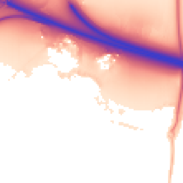 Night-time road noise heatmap for RG41 1AS
