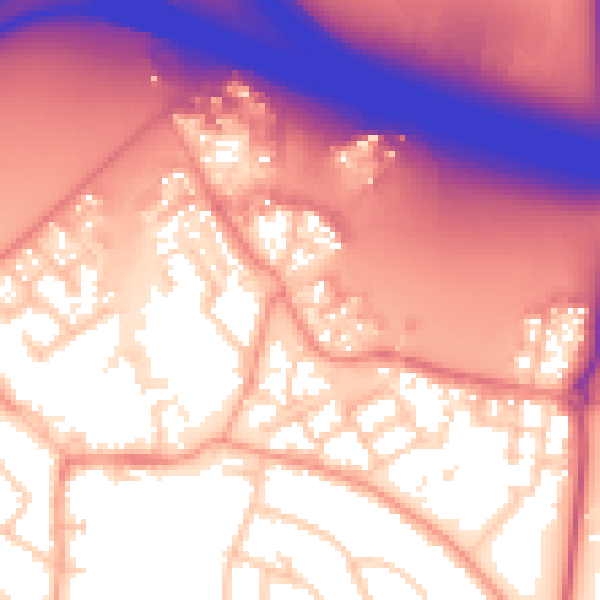 Daytime road noise heatmap for RG41 1AW