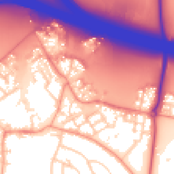 Daytime road noise heatmap for RG41 1BD