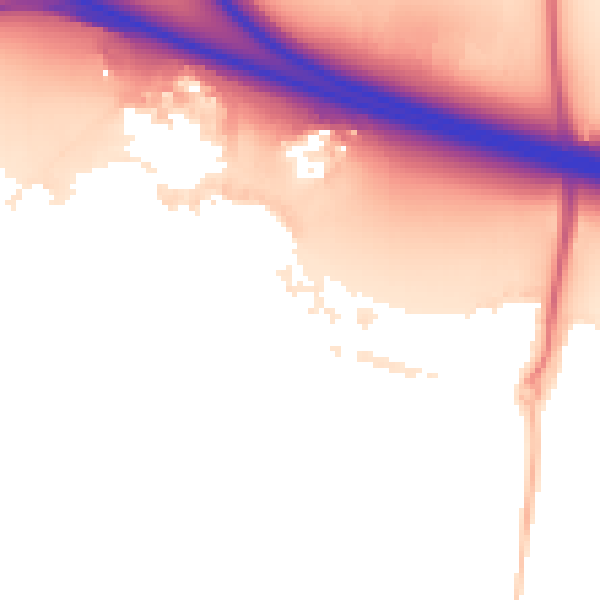 Night-time road noise heatmap for RG41 1BD