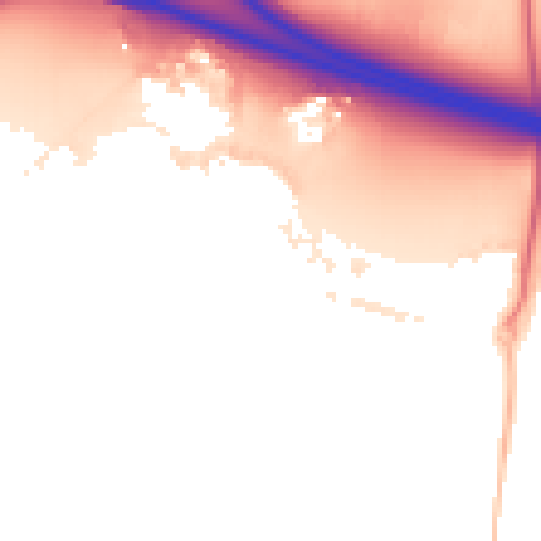 Night-time road noise heatmap for RG41 1BE