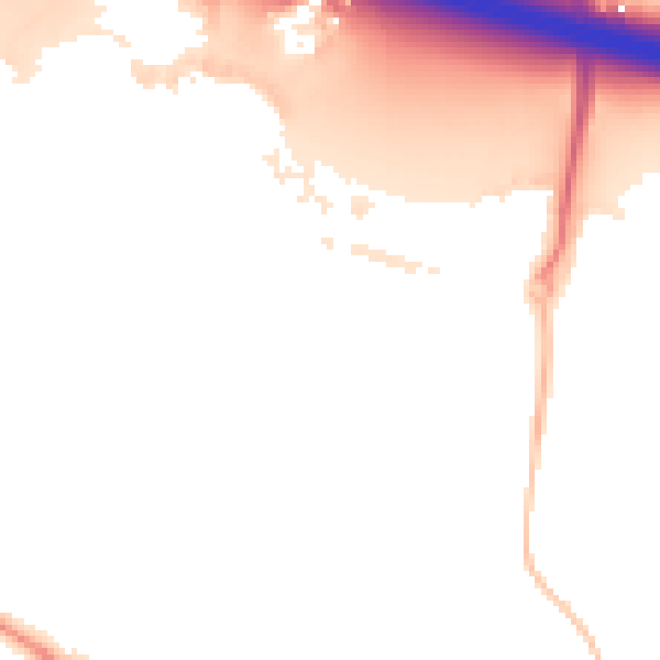 Night-time road noise heatmap for RG41 1BG