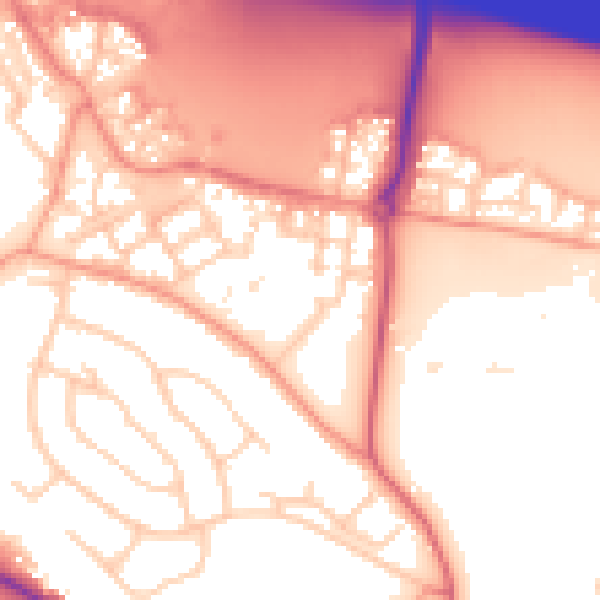 Daytime road noise heatmap for RG41 1BH