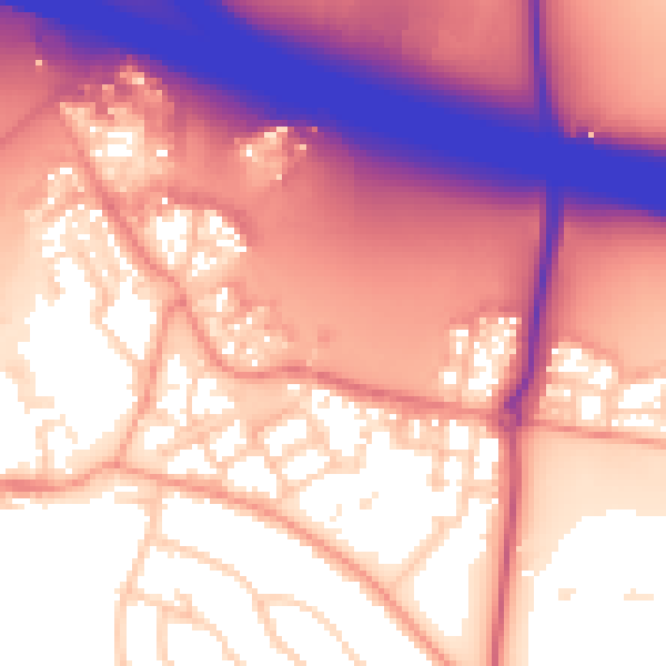 Daytime road noise heatmap for RG41 1BJ