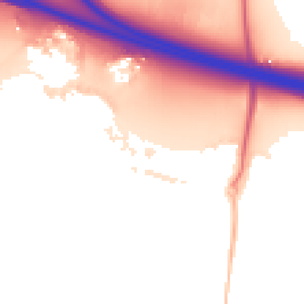 Night-time road noise heatmap for RG41 1BJ