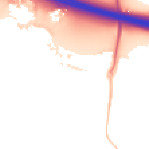 Night-time road noise heatmap for RG41 1BL