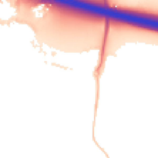 Night-time road noise heatmap for RG41 1BS