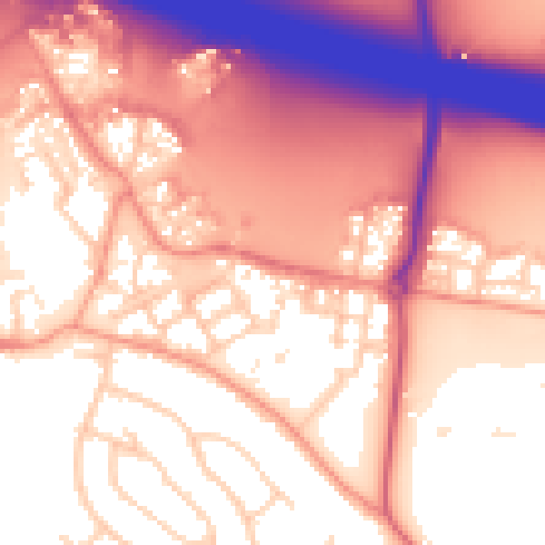 Daytime road noise heatmap for RG41 1DA