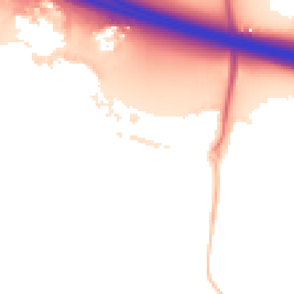 Night-time road noise heatmap for RG41 1DA