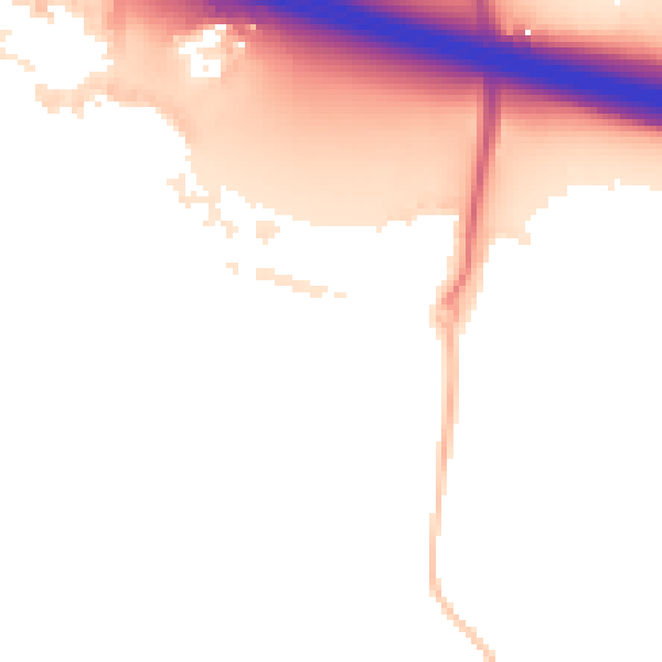 Night-time road noise heatmap for RG41 1DD