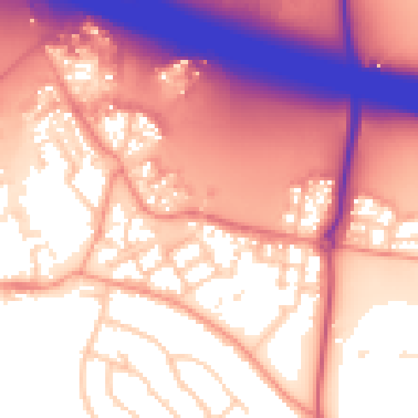 Daytime road noise heatmap for RG41 1DH