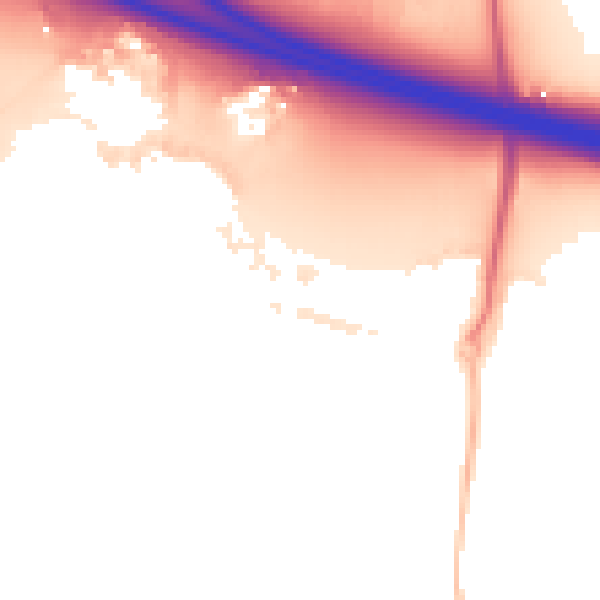 Night-time road noise heatmap for RG41 1DH