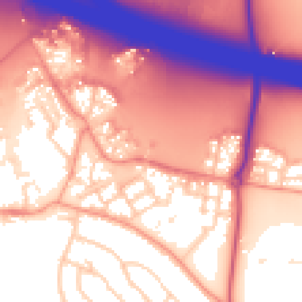Daytime road noise heatmap for RG41 1DL