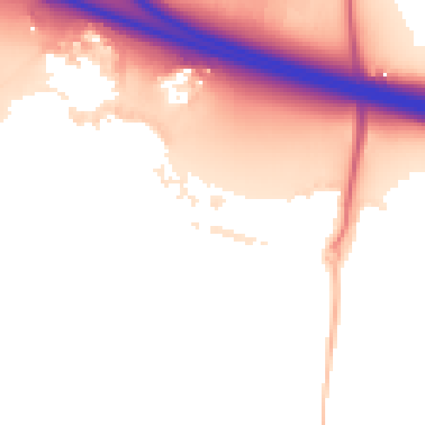 Night-time road noise heatmap for RG41 1DL