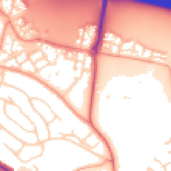 Daytime road noise heatmap for RG41 1DN