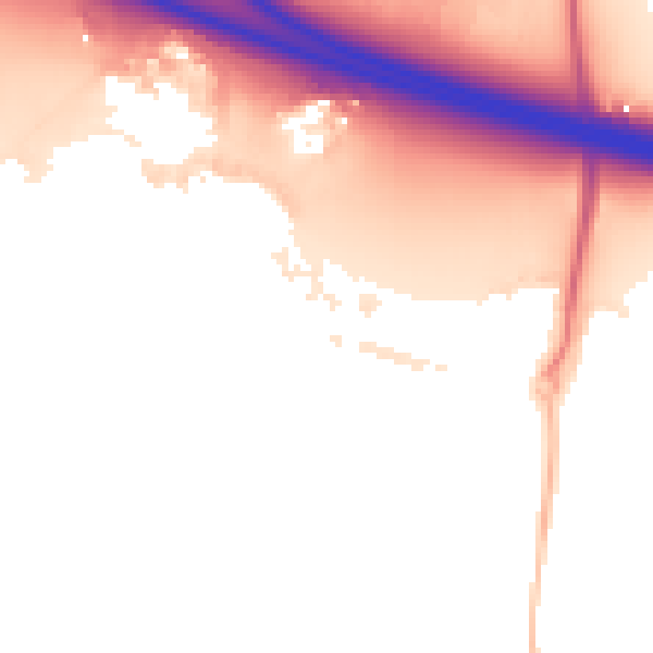 Night-time road noise heatmap for RG41 1DQ