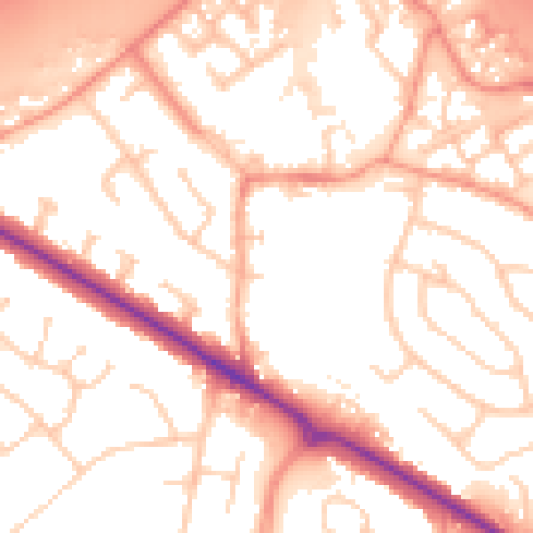 Daytime road noise heatmap for RG41 1HH