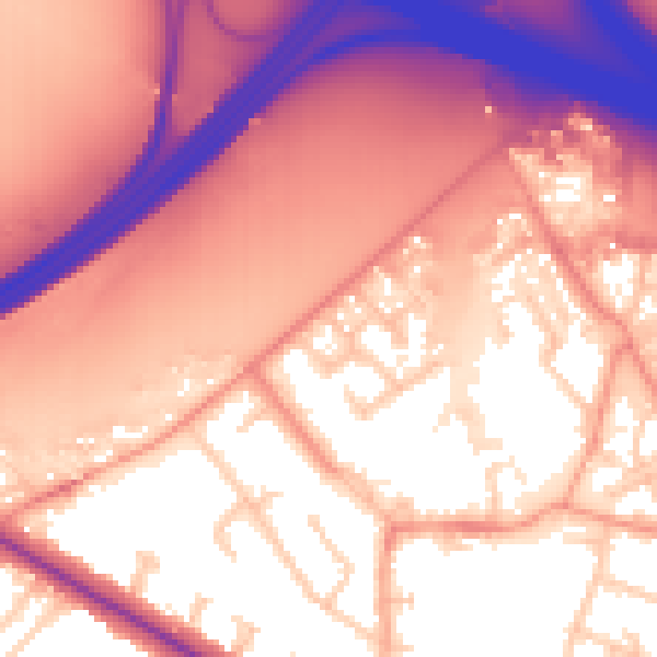 Daytime road noise heatmap for RG41 1HN