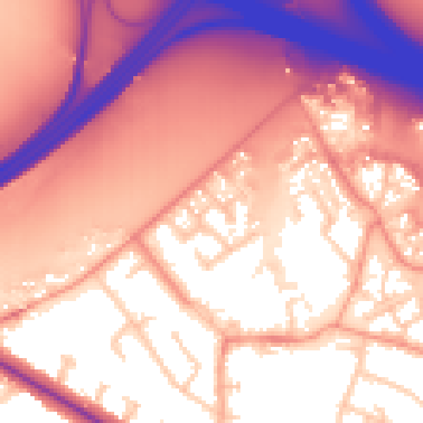 Daytime road noise heatmap for RG41 1HW