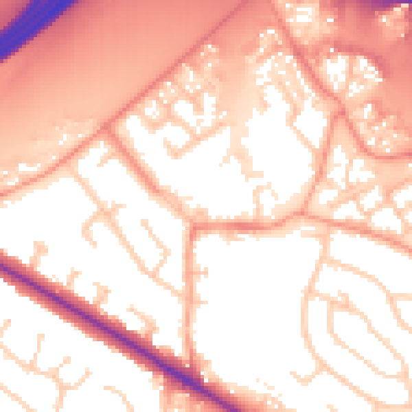 Daytime road noise heatmap for RG41 1JL