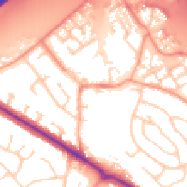 Daytime road noise heatmap for RG41 1JW