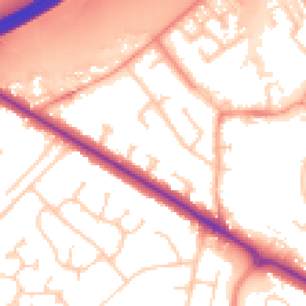 Daytime road noise heatmap for RG41 1LN