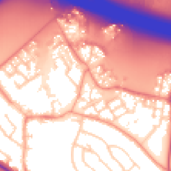 Daytime road noise heatmap for RG41 1QJ