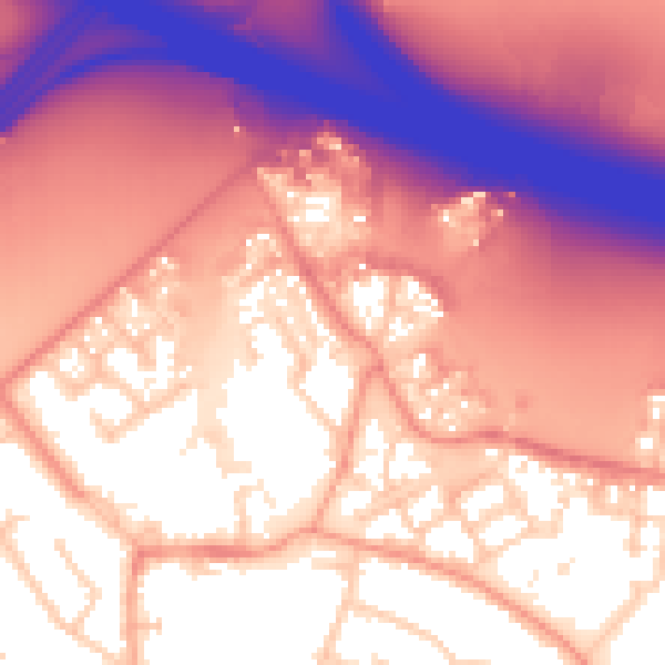 Daytime road noise heatmap for RG41 1QL