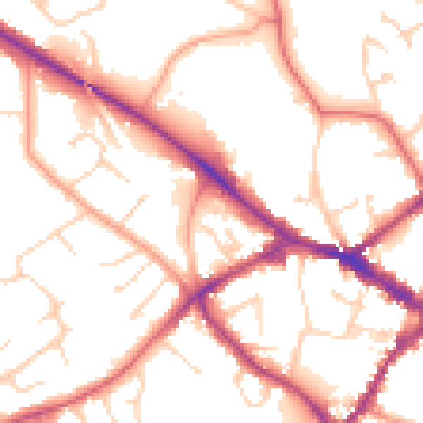 Daytime road noise heatmap for RG41 2AF
