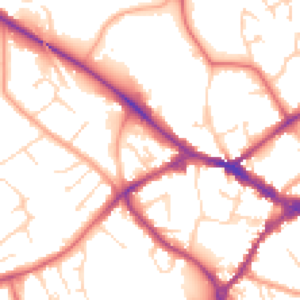 Daytime road noise heatmap for RG41 2BD