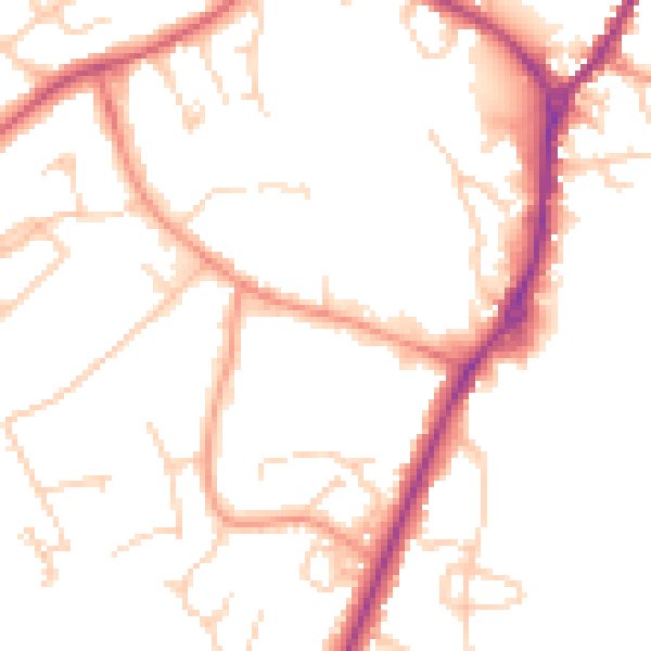Daytime road noise heatmap for RG41 2BH