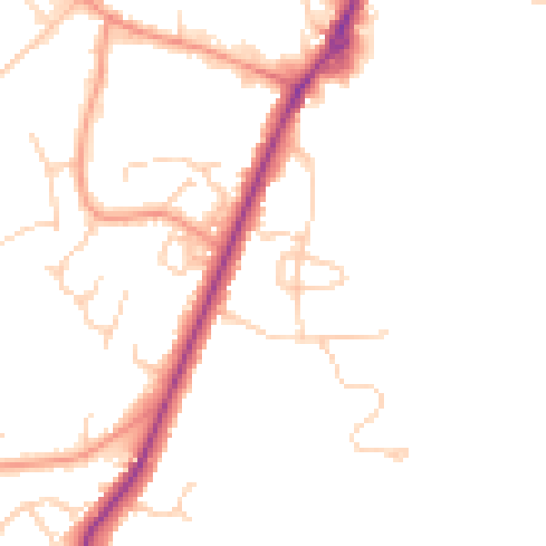 Daytime road noise heatmap for RG41 2PB