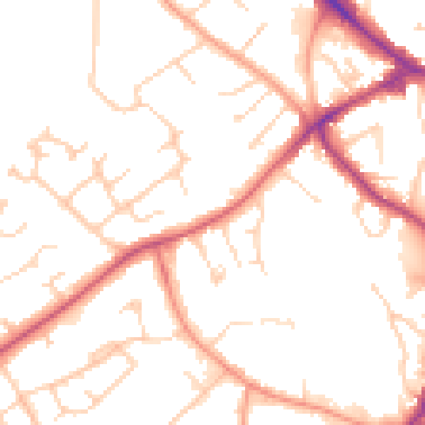 Daytime road noise heatmap for RG41 2RG