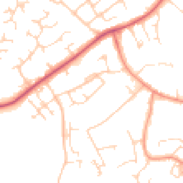 Daytime road noise heatmap for RG41 2SE
