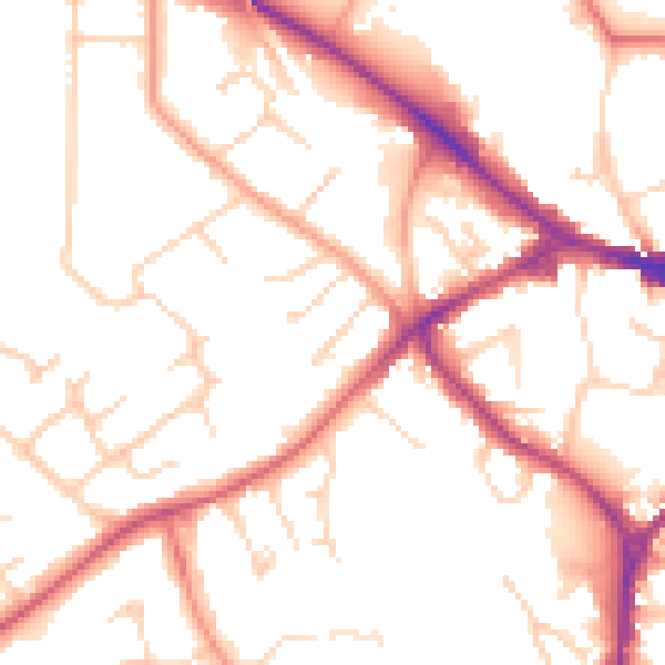 Daytime road noise heatmap for RG41 2XU