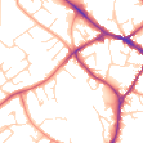 Daytime road noise heatmap for RG41 2XX