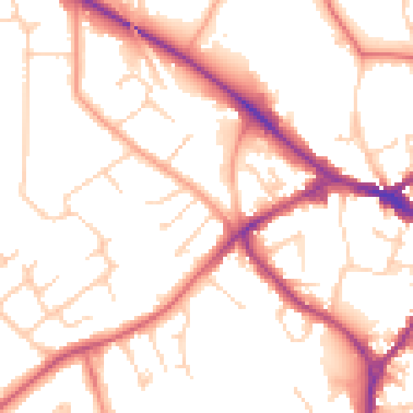 Daytime road noise heatmap for RG41 2YF