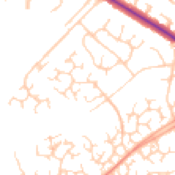 Daytime road noise heatmap for RG41 3UW