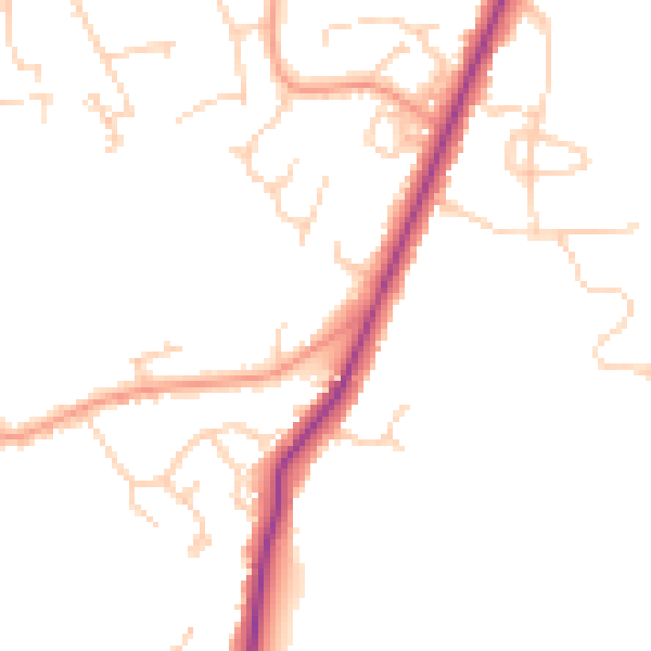 Daytime road noise heatmap for RG41 4AA