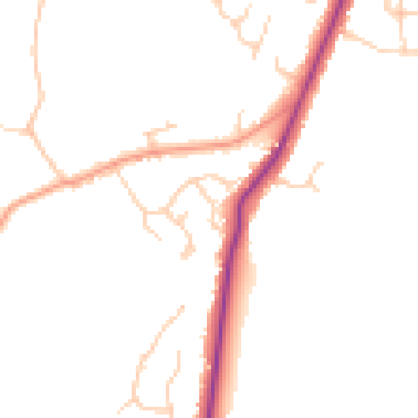 Daytime road noise heatmap for RG41 4AS