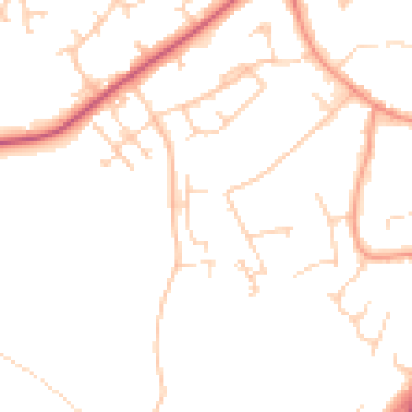 Daytime road noise heatmap for RG41 4BD