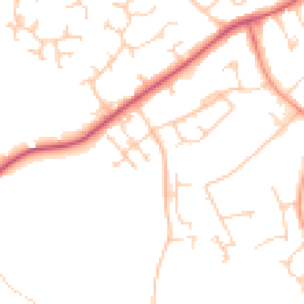 Daytime road noise heatmap for RG41 4EJ