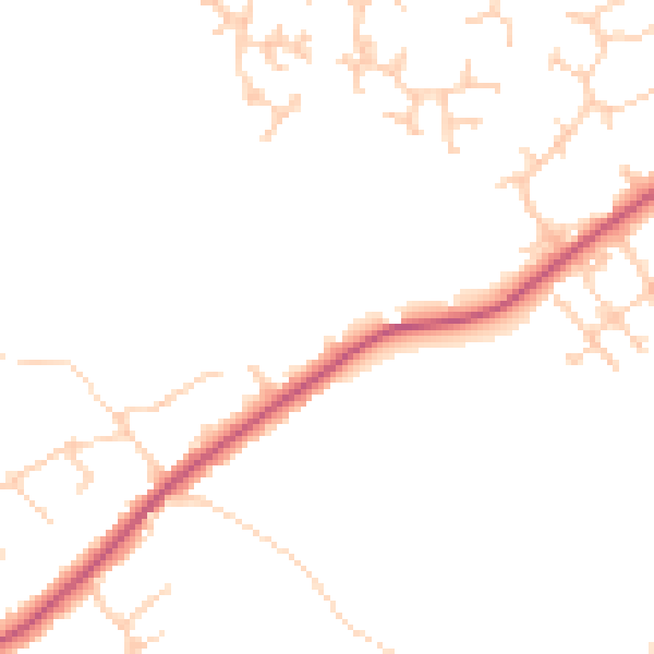 Daytime road noise heatmap for RG41 4EN