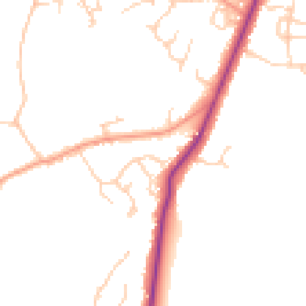 Daytime road noise heatmap for RG41 4EY