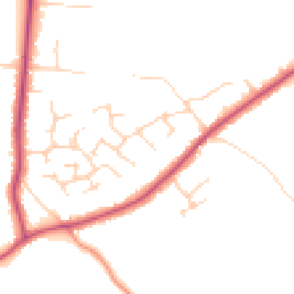 Daytime road noise heatmap for RG41 4TX