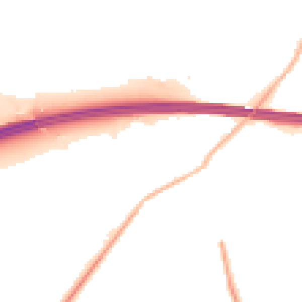 Night-time road noise heatmap for RG41 5BF