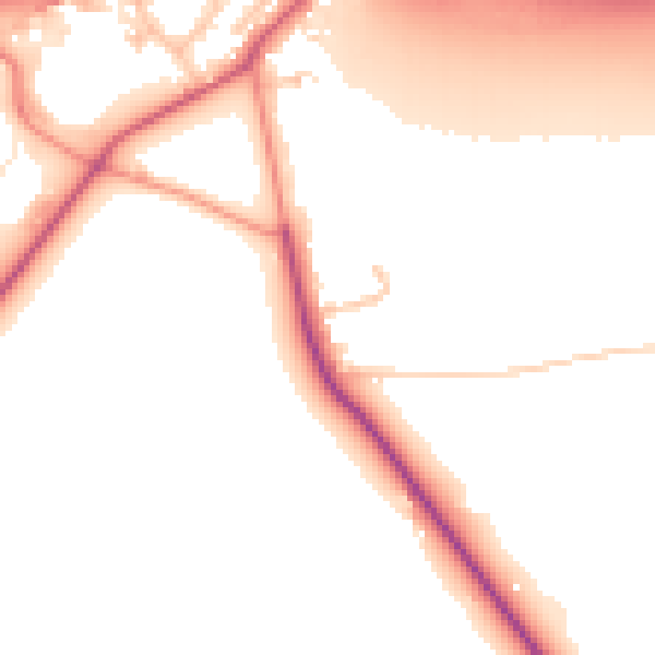 Daytime road noise heatmap for RG41 5BS