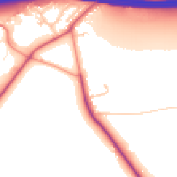 Daytime road noise heatmap for RG41 5BT